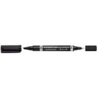 Marqueur permanent STAEDTLER Lumocolor duo 348 Pointe moyenne, ogive 0,6 mm - 1,5 mm Noir Rechargeable