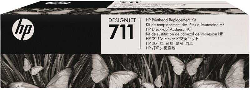 HP 711 Origineel Printkop C1Q10A Zwart, cyaan, magenta, geel