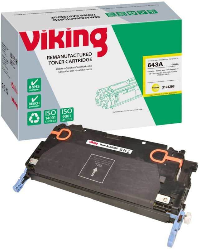 Viking 643A compatibele HP tonercartridge Q5952A geel