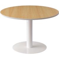 Paperflow Ronde vergadertafel met Wit, beuken melamine, ABS & gelakt stalen blad en frame Easy Desk 750 x 1150 x 1150 mm