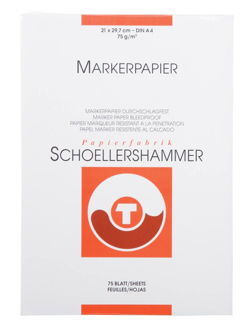 SCHOELLERSHAMMER Marker-Layoutpapier Papier A4 75 g/m² 210 x 297 mm Wit 75 Vellen
