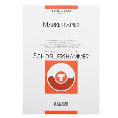 SCHOELLERSHAMMER Marker-Layoutpapier Papier A4 75 g/m² 210 x 297 mm Wit 75 Vellen