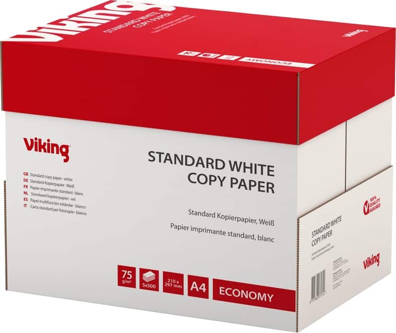 Papier imprimante Viking Economy A4 75 g/m² Blanc 5 Paquets de 500 Feuilles