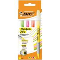 BIC Flex Tekstmarker Kleurenassortiment Fijn Beitelpunt 1 - 4,3 mm 4 Stuks