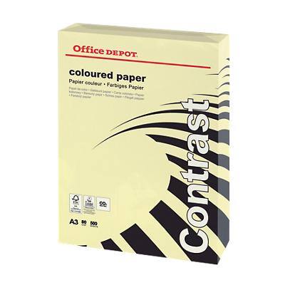 Office Depot A3 Gekleurd papier Geel 80 g/m² Glad 500 Vellen