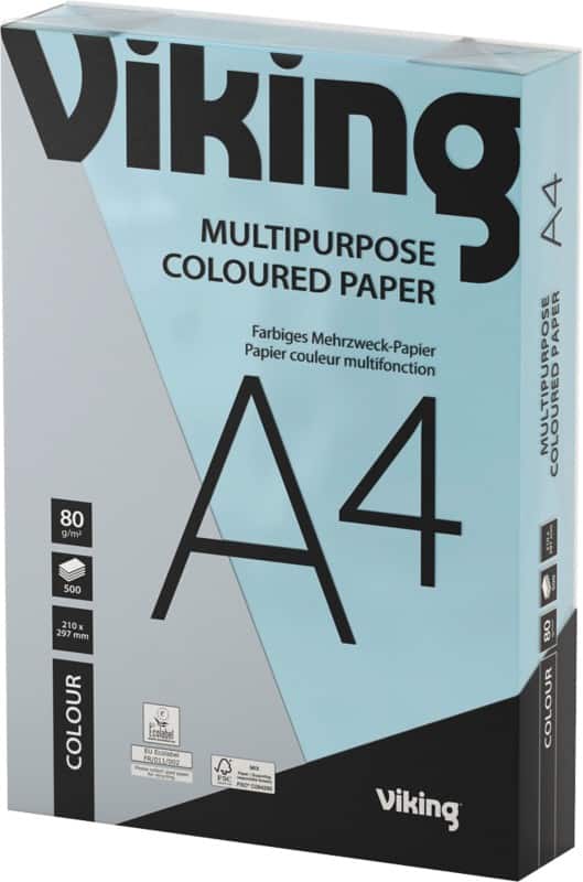 Papier couleur A4 Viking Bleu 80 g/m² Lisse 500 Feuilles