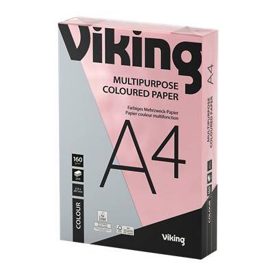 Viking A4 Gekleurd papier Roze 160 g/m² Glad 250 Vellen