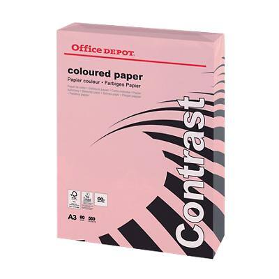 Papier couleur Office Depot A3 Rose pastel 80 g/m² Lisse 500 Feuilles