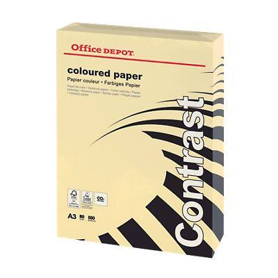 Office Depot A3 Gekleurd papier Crème 80 g/m² Glad 500 Vellen
