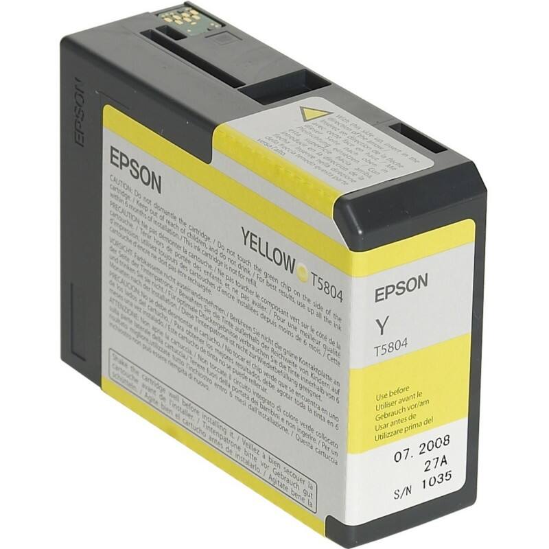 Cartouche jet d'encre Epson T5804 D'origine C13T580400 Jaune