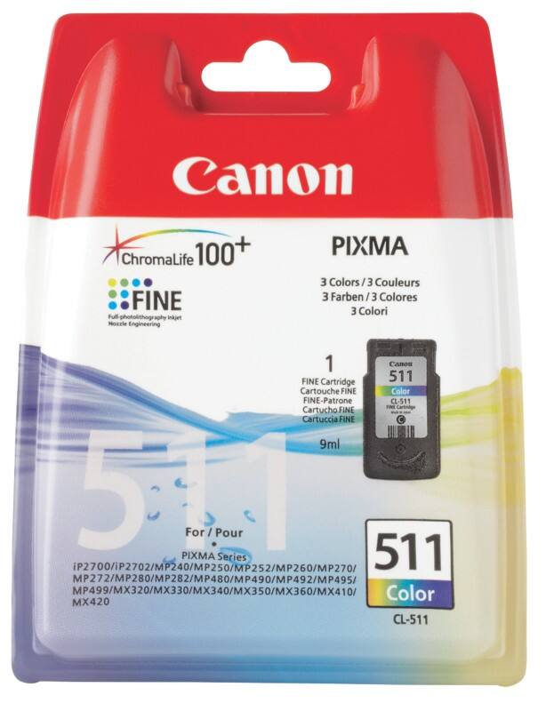Canon CL-511 Origineel Inktcartridge Cyaan, magenta, geel