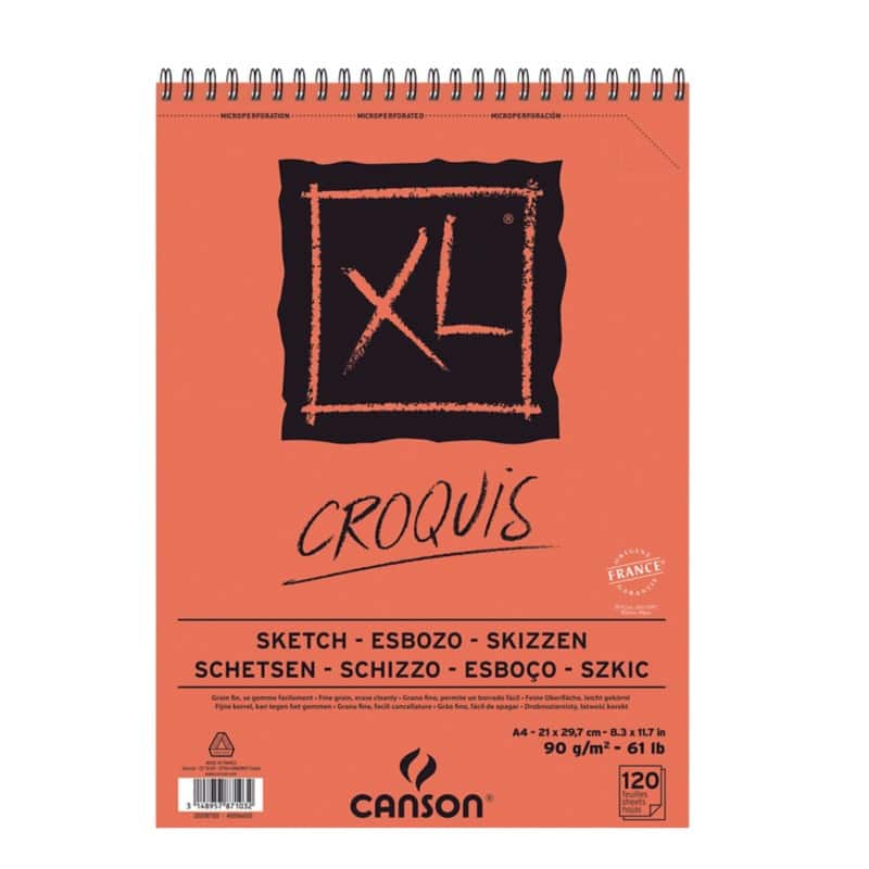 Carnet de croquis Canson A4 Rouge 90 g/m²