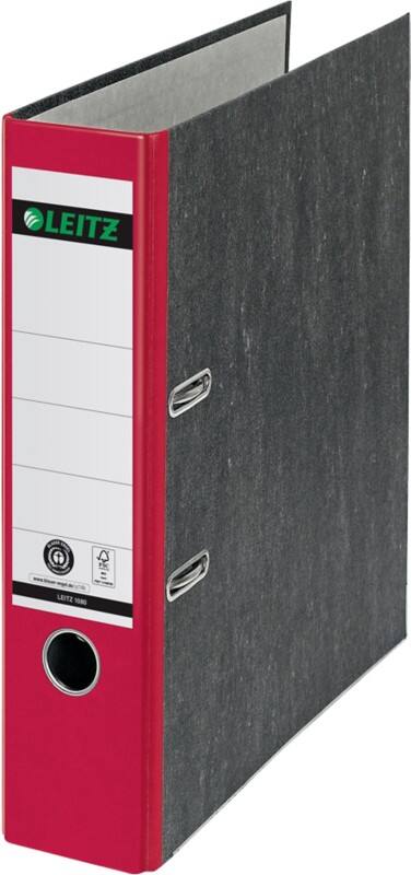 Leitz 180° Breed Classeur A4 82 mm Rood 2 Ringen 1080 Wolkenmarmer Staand Gerecycled