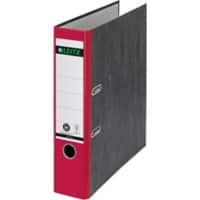 Classeur à levier Leitz Large 180° A4 82 mm Rouge 2 Anneaux 1080 Carton Effet Marbre Portrait Recyclé