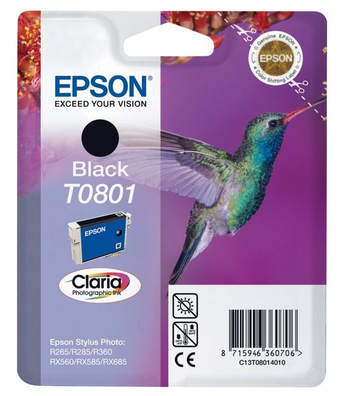 Epson T0801 Origineel Inktcartridge C13T08014011 Zwart