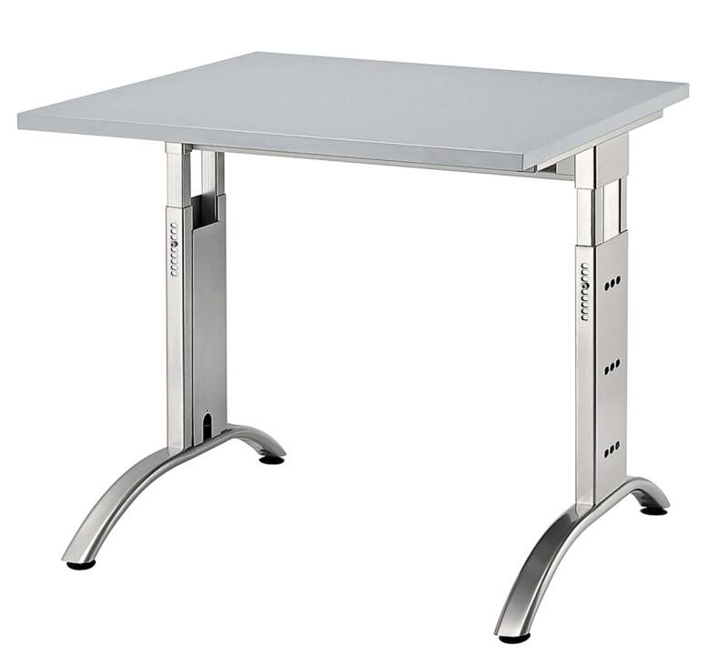 Bureau Hammerbacher Future VFS Hauteur ajustable Rectangulaire Gris C-Pied 800 (L) x 800 (P) x 850 (H) mm Acier, Aggloméré