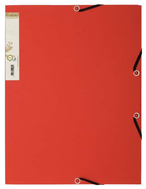 Farde à 3 rabats à élastique Exacompta Forever A4 Rouge Carton recyclé 24 x 32 cm