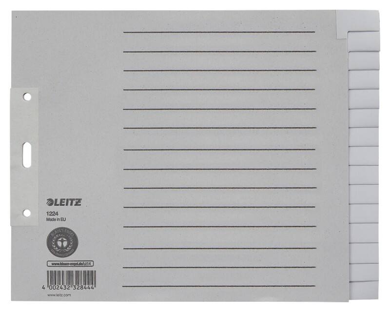 Leitz Blanco tabbladen Gerecycled A5 Grijs 15 tabs 100 g/m² Karton 3 Gaten 1224  
