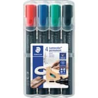 Marqueurs permanents STAEDTLER Lumocolor Pointe ogive Assortiment 4 unités