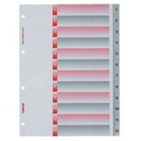 Intercalaires Kolma Longlife A4 portrait 12 intercalaires Rouge, gris