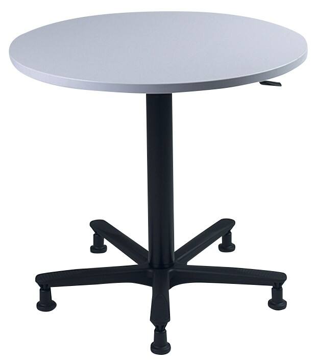Table niceday VST Forme libre Gris Piètement en métal 800 (L) x 800 (P) x 1140 (H) mm Aggloméré, Plastique, Aluminium