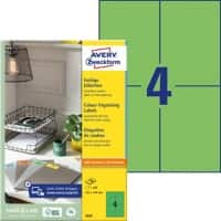 AVERY ZWECKFORM Etiketten 3458 Klevend A4 Groen 105 x 148 mm  100 Vellen à 4 Etiketten