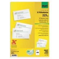 Sigel LP796 Visitekaartjes 85 x 55 mm 225 g/m2 Wit 400 Stuks