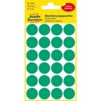 Pastilles autocollantes AVERY Zweckform 3006 Vert Rond Ø 18 mm 4 Feuilles de 24 Étiquettes