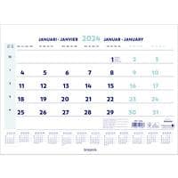 Brepols Wire-O Kalender 2024 1 Maand per pagina Nederlands, Frans, Duits, Engels 31,5 (B) x 0,6 (D) x 46 (H) cm Wit