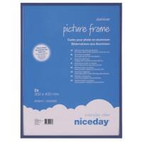 Cadre aluminium Niceday Bleu foncé 40 x 30 cm 2 unités