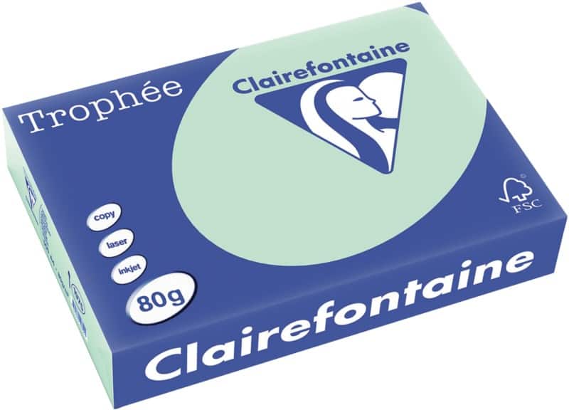 Papier couleur Trophée A4 Clairefontaine Vert clair 80 g/m² Mat 500 Feuilles