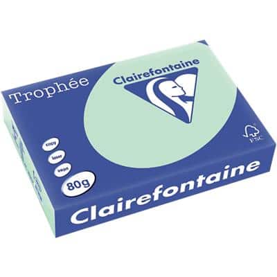 Papier couleur Clairefontaine Trophée A4 Vert clair 80 g/m² Mat 500 Feuilles