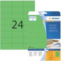 Étiquettes universelles Laser HERMA 4469 Adhésif A4 Vert 70 x 37 mm 20 Feuilles de 24 Étiquettes