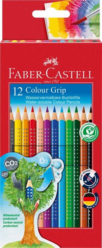 Faber-Castell Colour Grip Kleurpotloden Kleurenassortiment 12 Stuks