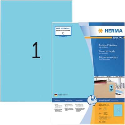 HERMA 4403 Multifunctionele Etiketten SuperPrint Blauw Rechthoekig 100 Etiketten per pak