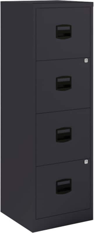 Armoire de classement Bisley Acier 4 Tiroirs Verrouillable 413 x 400 x 1321 mm Noir