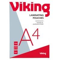 Pochettes de plastification Viking A4 Mat 75 microns (2 x 75) Transparent 100 Unités