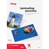 Viking Lamineerhoes A5 Glanzend 75 micron (2 x 75) Transparant 100 Stuks