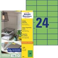 AVERY Zweckform Etiketten 3450 Klevend A4 Groen 70 x 37 mm  100 Vellen à 24 Etiketten