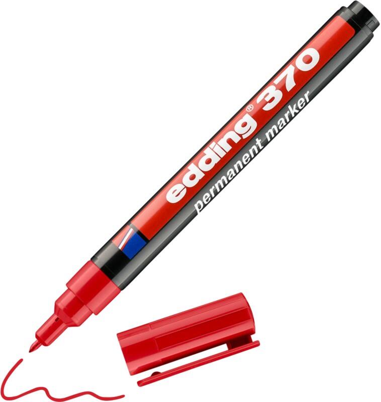 edding 370 Permanentmarker Fijn Ronde punt - 1 mm Rood Waterbestendig