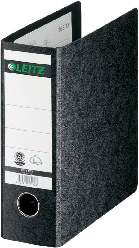 Leitz Breed Classeur A5 80 mm Zwart 2 Ringen 1075 Karton Wolkenmarmer Staand Gerecycled