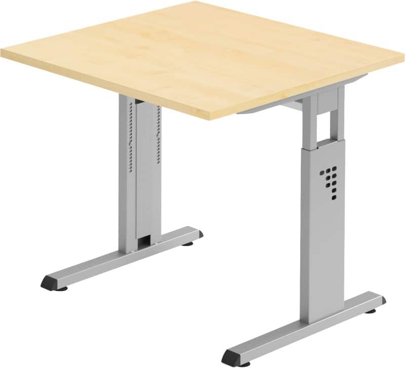 Bureau Hammerbacher Matrix VOS Hauteur ajustable Carré Érable C-Pied 800 (L) x 800 (P) x 850 (H) mm Acier, Aggloméré