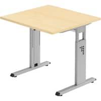 Bureau Hammerbacher Matrix VOS Hauteur ajustable Carré Érable C-Pied 800 (L) x 800 (P) x 850 (H) mm Acier, Aggloméré