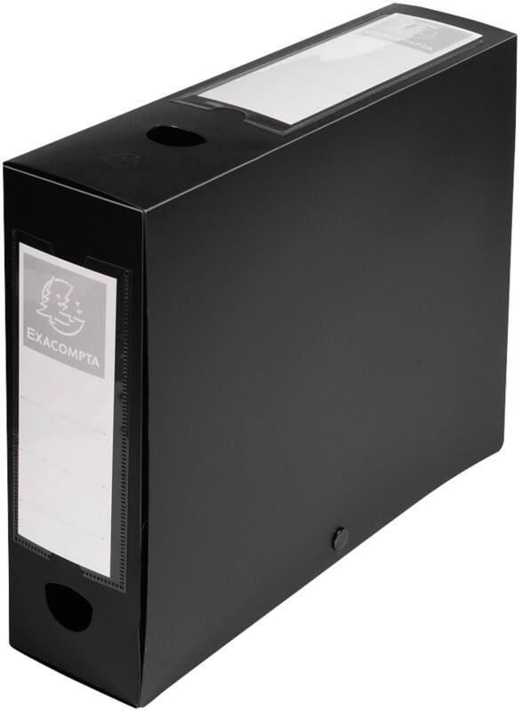 Exacompta Documentdoos 59831E A4 PP (Polypropeen) Drukknop 25 (B) x 8 (D) x 33 (H) cm Zwart