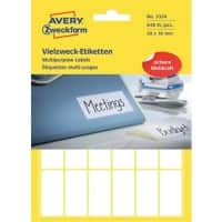 Étiquettes universelles AVERY Zweckform 3324 Blanc 38 x 18 mm 27 Feuilles de 24 Étiquettes