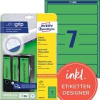 AVERY Zweckform Klasseurrugetiketten Ultragrip L4764-20 Groen A4 192 x 38 mm 20 Vellen à 7 Etiketten