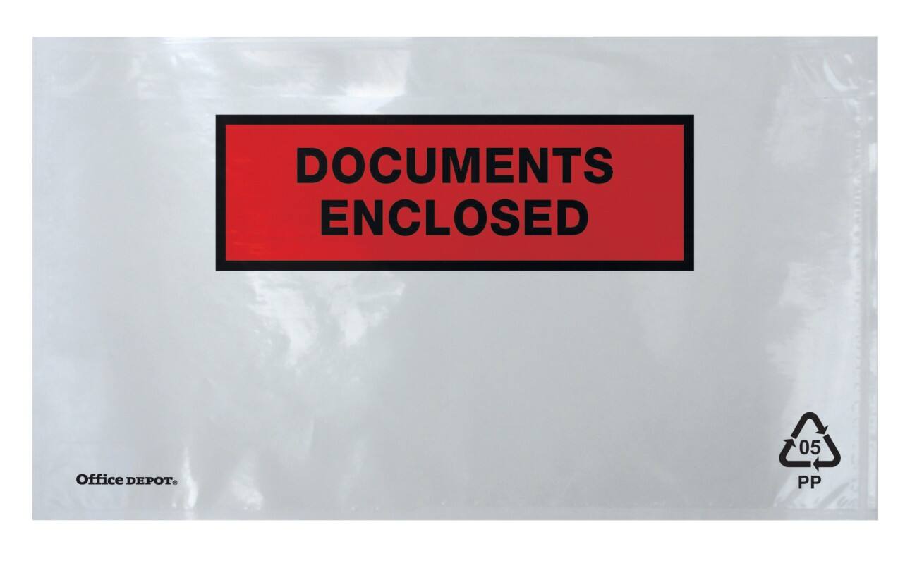 Office Depot Paklijst-enveloppen DL 110 x 220 mm 1000 Stuks