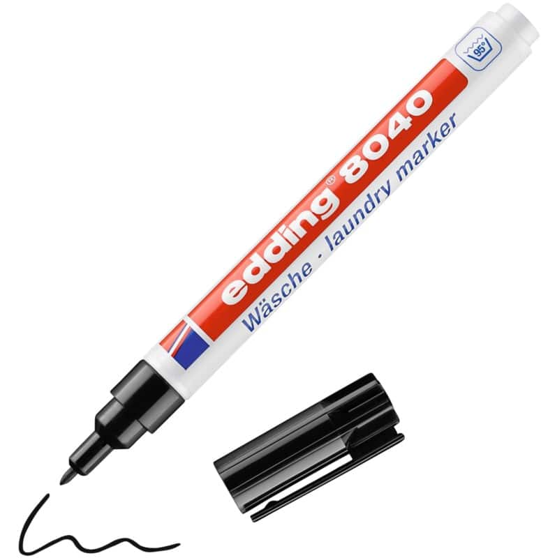 Marqueur pour tissu edding 8040 Permanent Noir Fin Ogive 1 mm