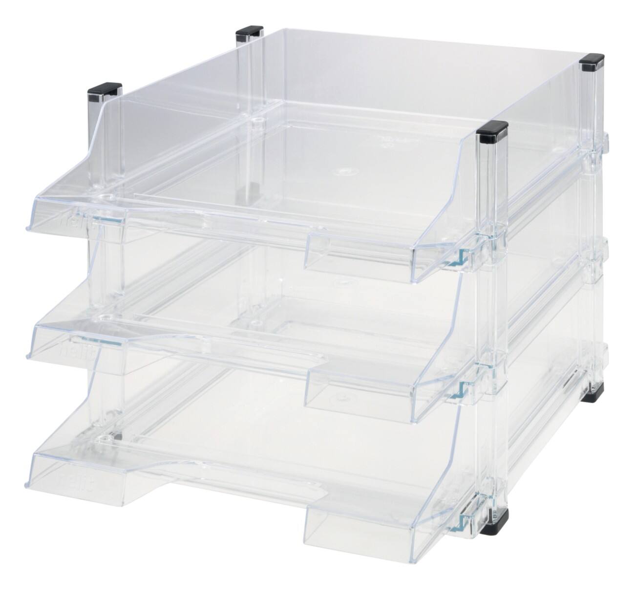 Bac À Lettres helit Brillant Plastique Transparent A4 28,2 x 34,7 x 23,4 cm 3 Unités