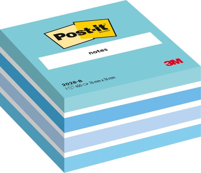 Notes adhésives Post-it 76 x 76 mm Bleu pastel 450 Feuilles